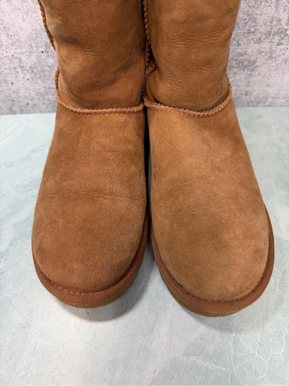 UGG Classic Tall Suede Winter Boots in Chestnut Shearling Lining Size 7